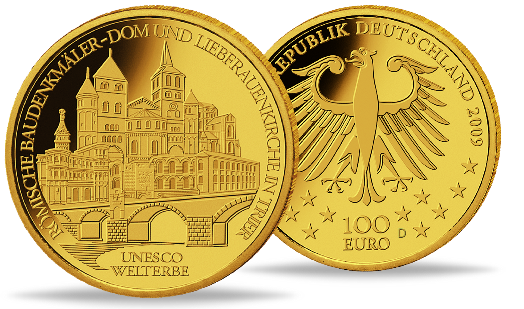 100 Goldeuro UNESCO-Weltkulturerbe Altstadt Trier Goldmünze