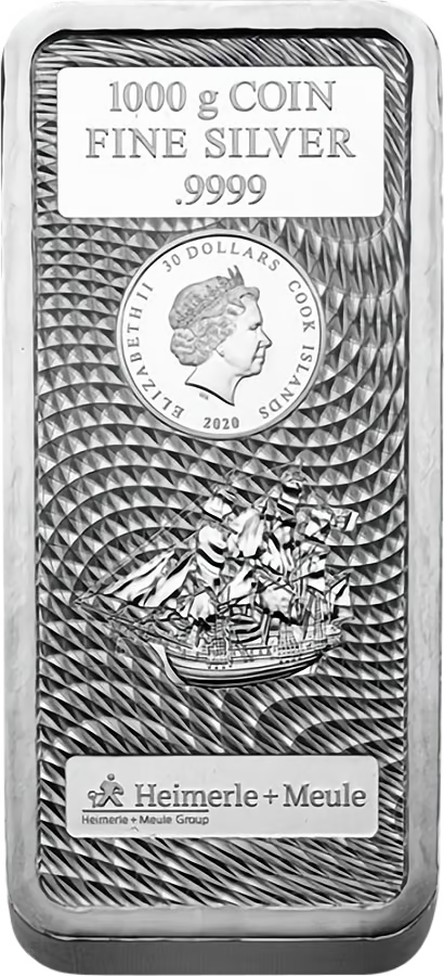 1kg Silber Cook Islands 30 $ Münzbarren - Umlaufware