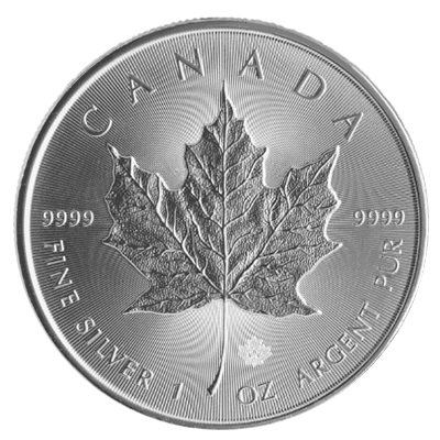 Maple Leaf Silbermünze 1 Unze  (Abgabe in Tubes á 25 Stk)