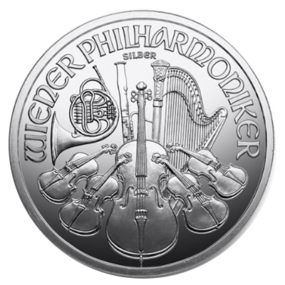 Wiener Philharmoniker Silbermünze 1 Unze (Abgabe in Tubes á 20 Stk)
